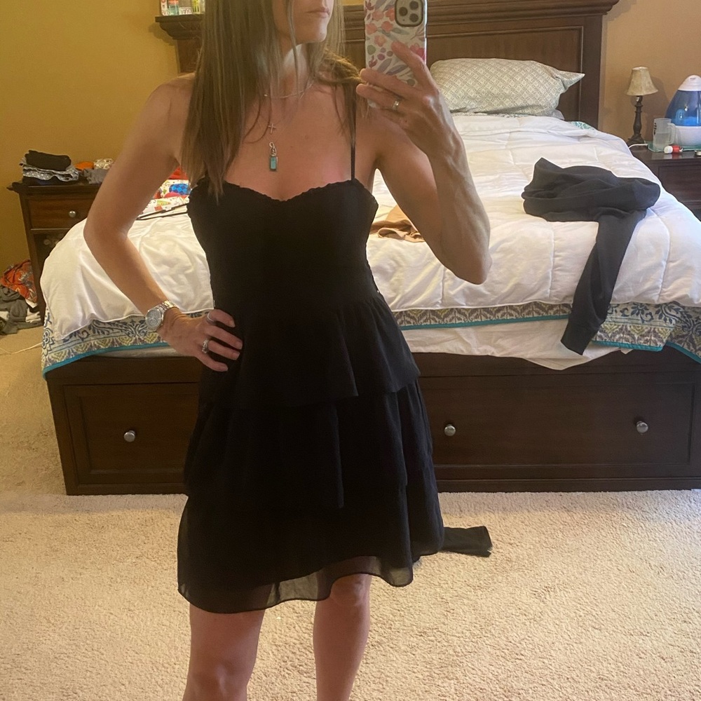 American eagle black tier dress size 6